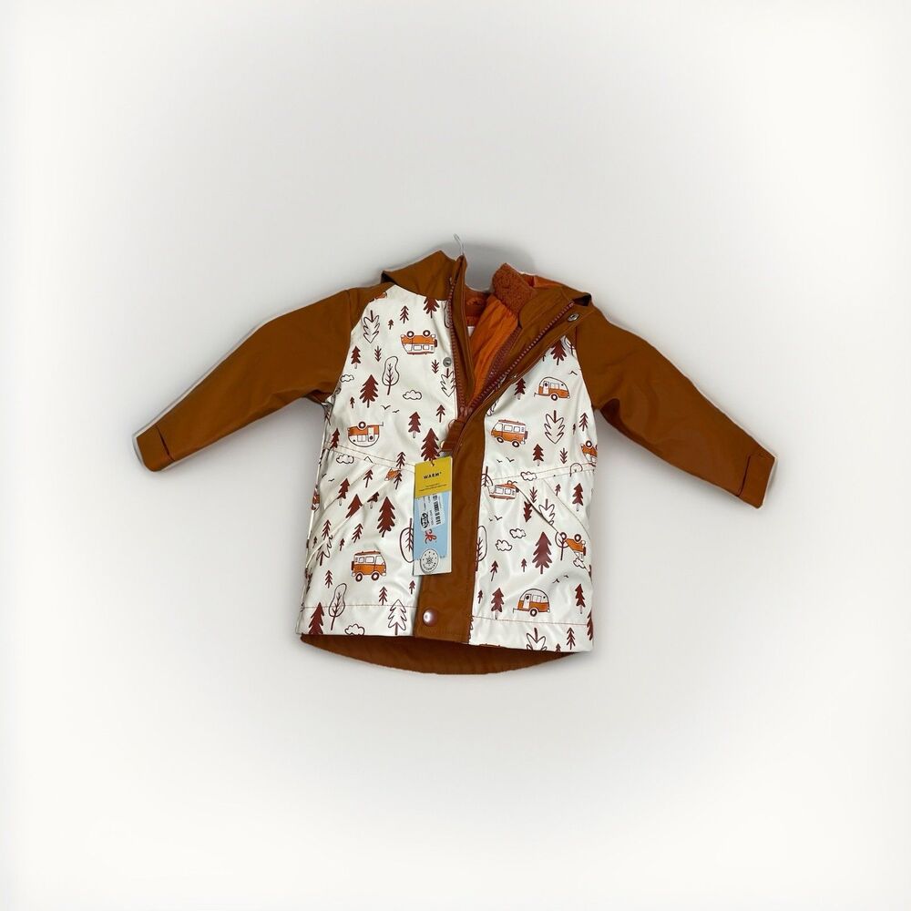Cat & Jack Toddler Long Sleeve 3-in-1 Jacket Orange Size 12 Month Camping NWT